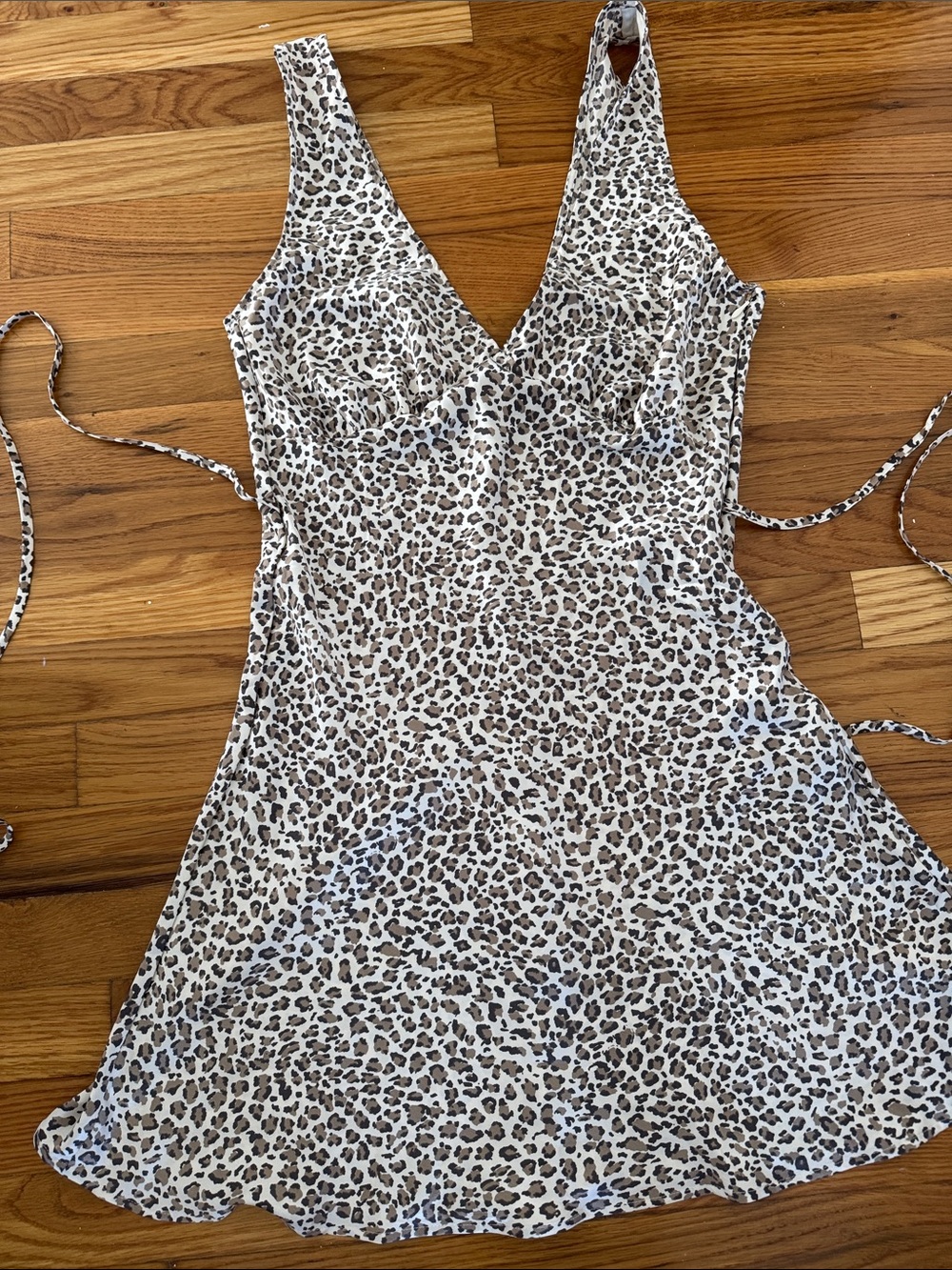 PINK Victoria's Secret Beige & Brown Leopard Mini Slip Dress